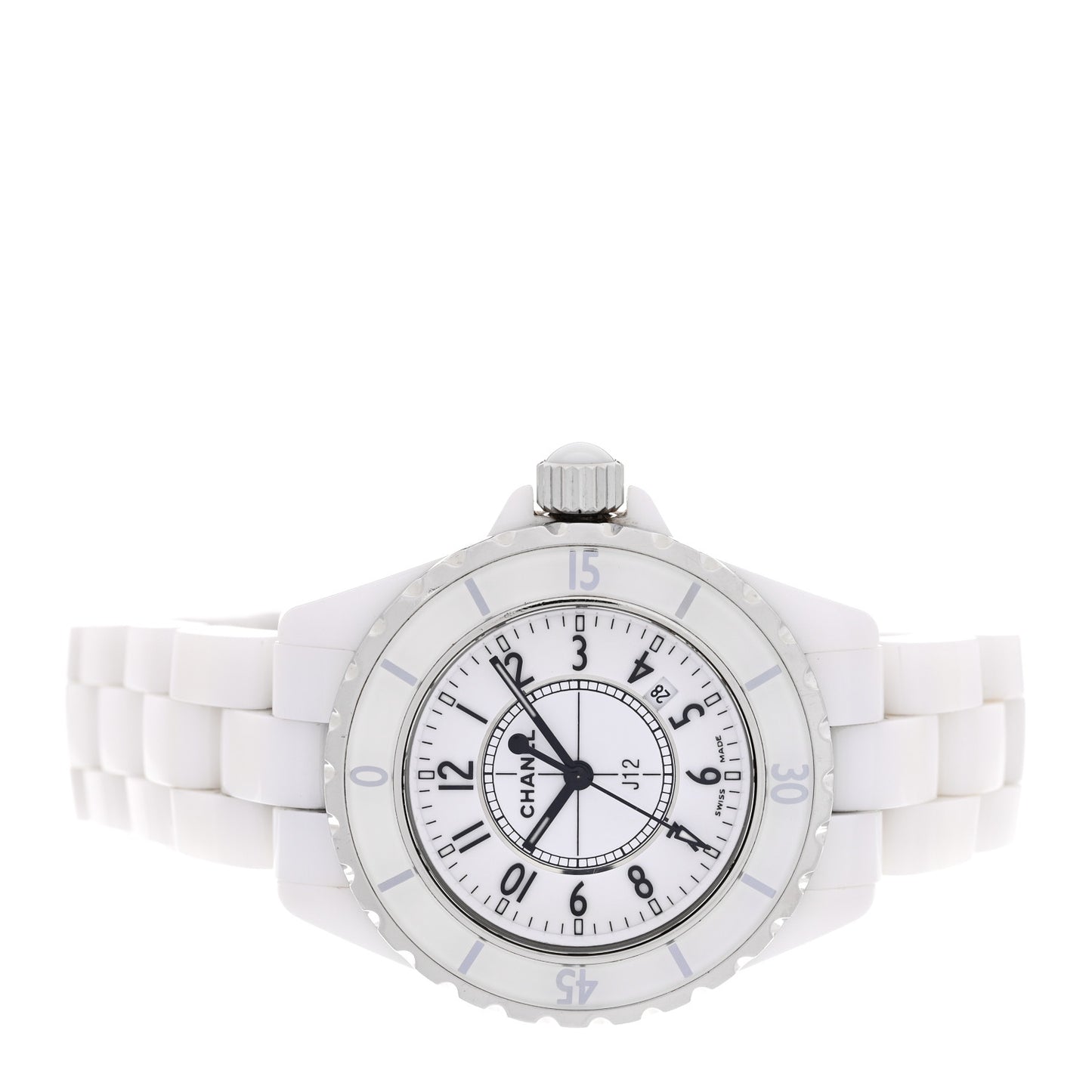 Stainless Steel Ceramic 33mm J12 Quartz Watch White
