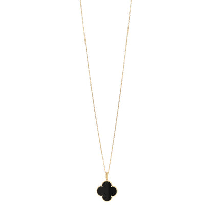 Van Cleef & Arpels 18K Yellow Gold Black Onyx Magic Alhambra Pendant Necklace 1 of 6