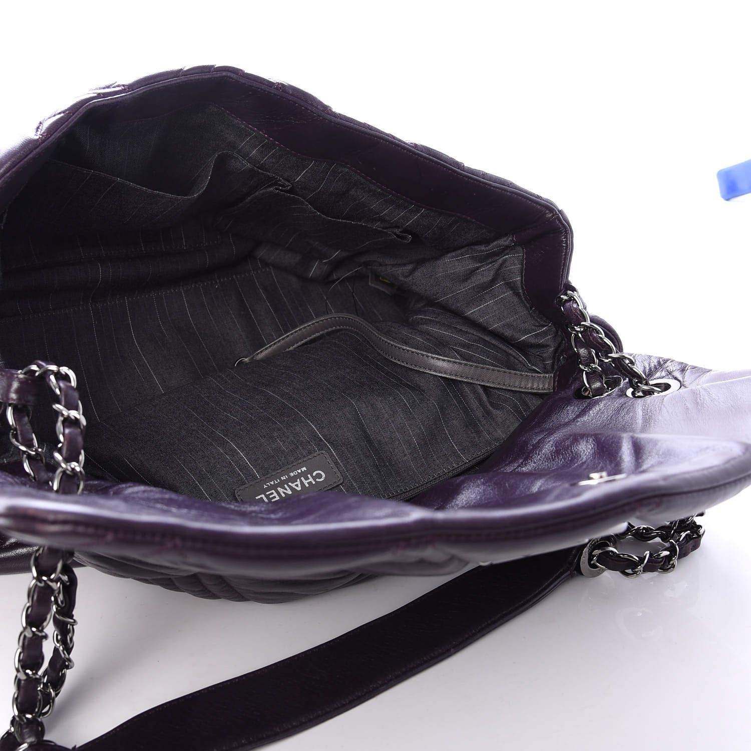 Chanel Lambskin In and Out XL Maxi Flap Dark Purple 5 of 9
