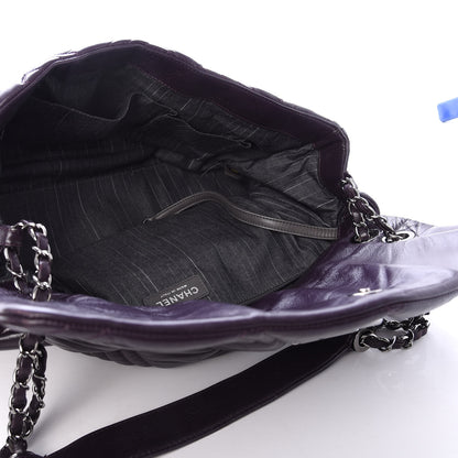 Chanel Lambskin In and Out XL Maxi Flap Dark Purple 5 of 9
