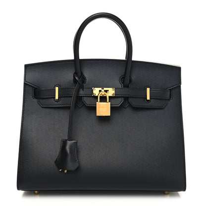Hermes Madame Calfskin Birkin Sellier 25 Black 1 of 13