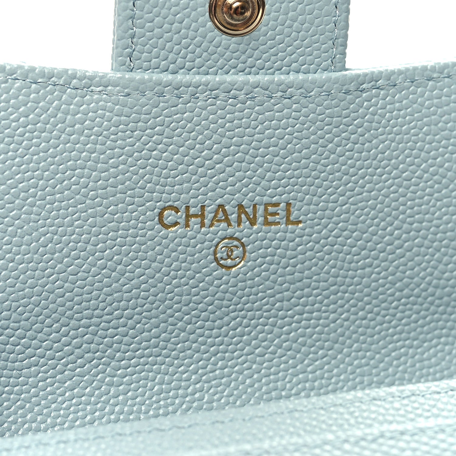 Chanel Caviar Quilted Medium Gusset Flap Wallet Light Blue 6 of 10