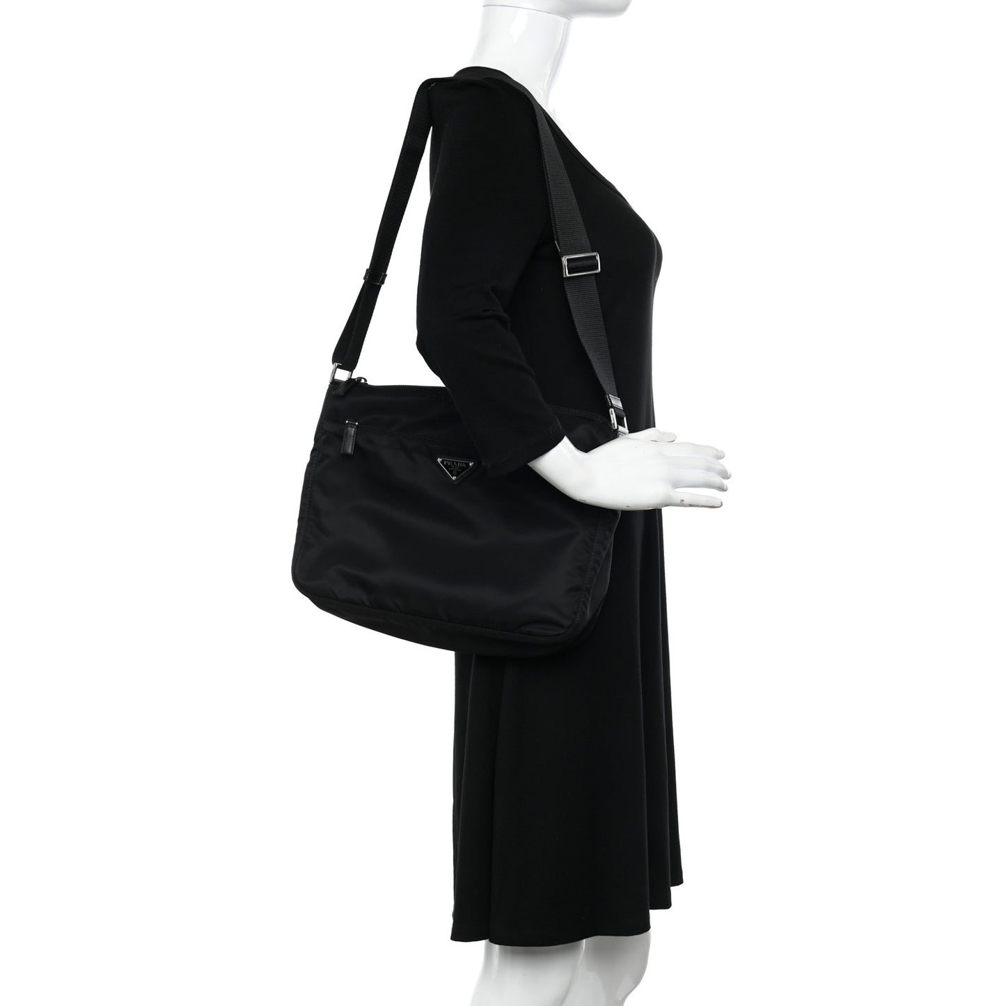 Tessuto Nylon Messenger Bag Black