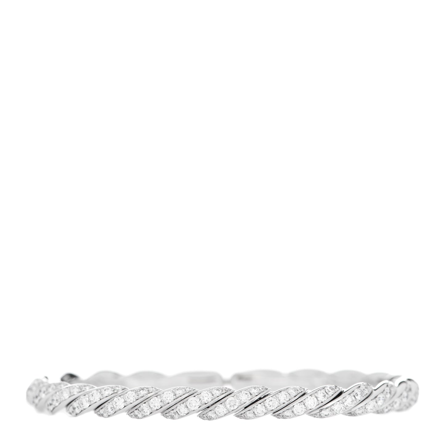 18K White Gold Diamond 5mm Paveflex Single Row Bracelet