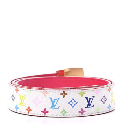 Louis Vuitton Monogram Multicolor LV Cut Reversible Belt 85 34 White Grenade 2 of 7