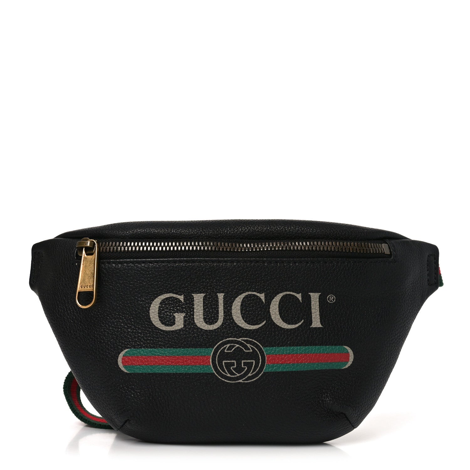 Gucci Grained Calfskin Logo Belt Bag Black 1 of 10