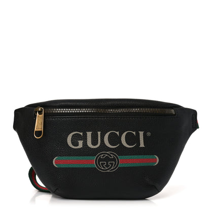 Gucci Grained Calfskin Logo Belt Bag Black 1 of 10