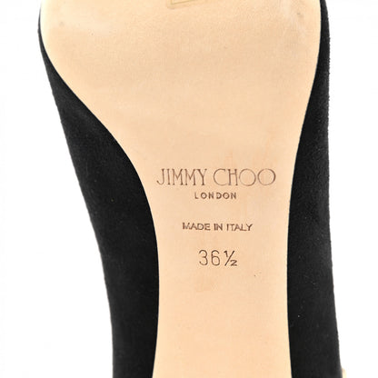 Jimmy Choo Suede Crystal Lux 100 Ankle Boots 36.5 Black Gold Mix 6 of 8