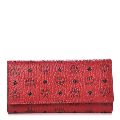 MCM Visetos Continental Flap Wallet Red 1 of 6