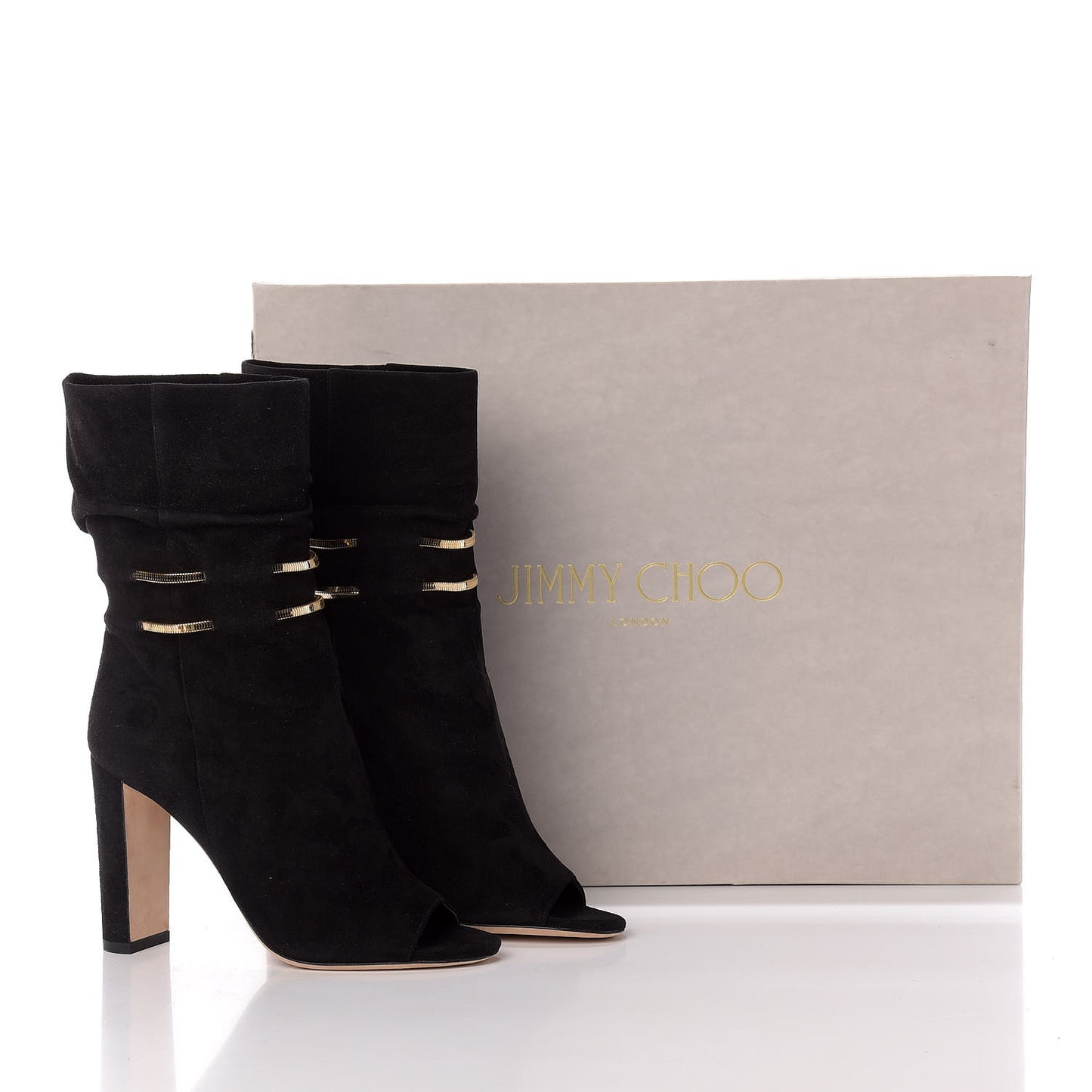 Suede Mysen 100 Open Toe Boots 37.5 Black