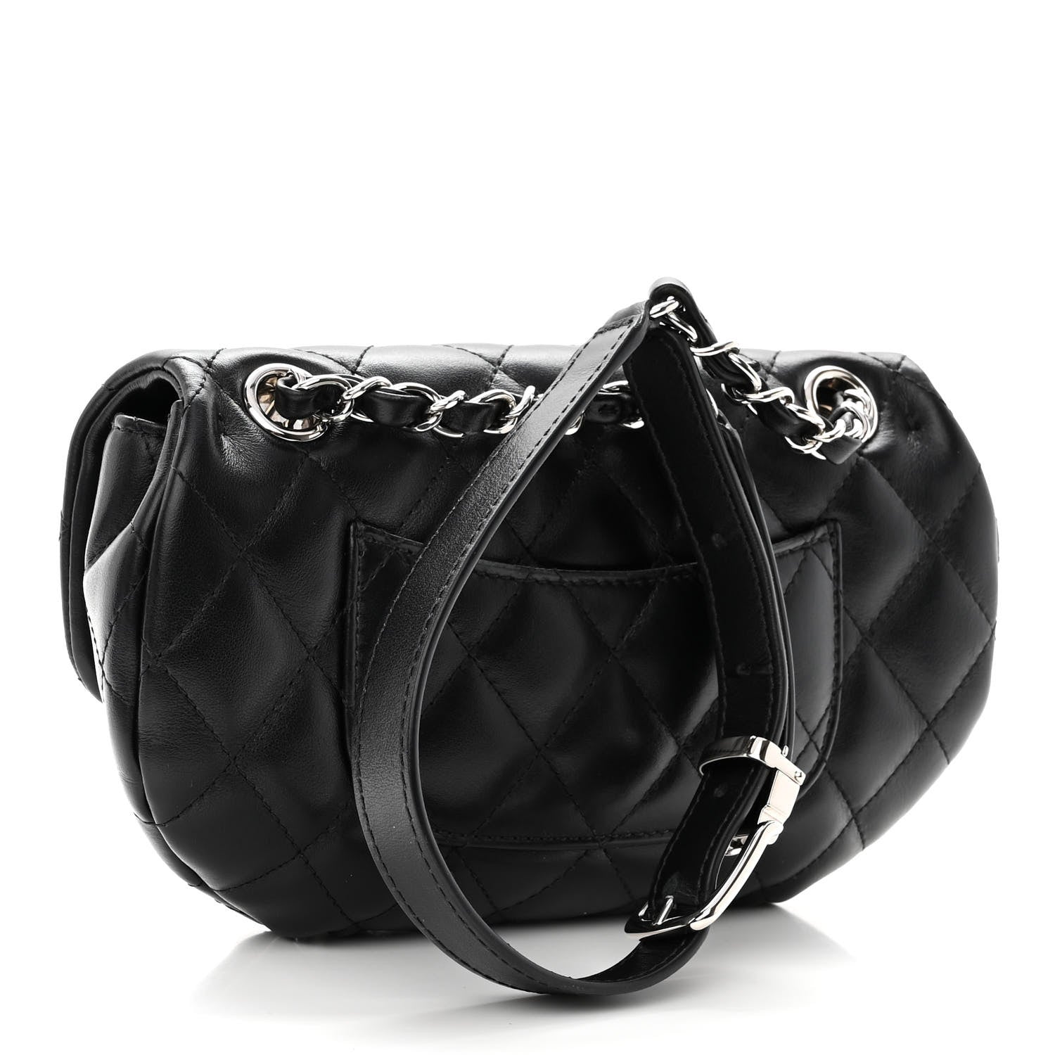 Chanel Calfskin Quilted CC Uniform Flap Belt Bag Black 2 of 8