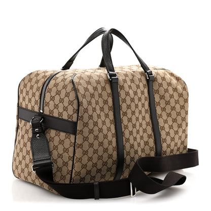 Gucci Monogram Dollar Calfskin Boston Duffle Bag Beige Ebony Testa di Moro Marrone Scuro 2 of 9