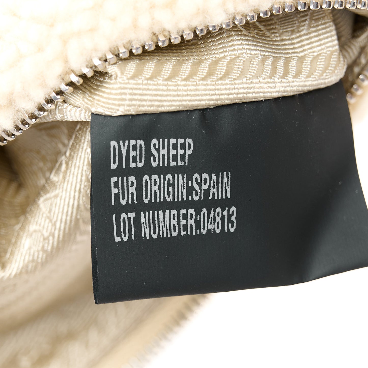 Shearling Mini Re-Edition 2000 Bag Ecru