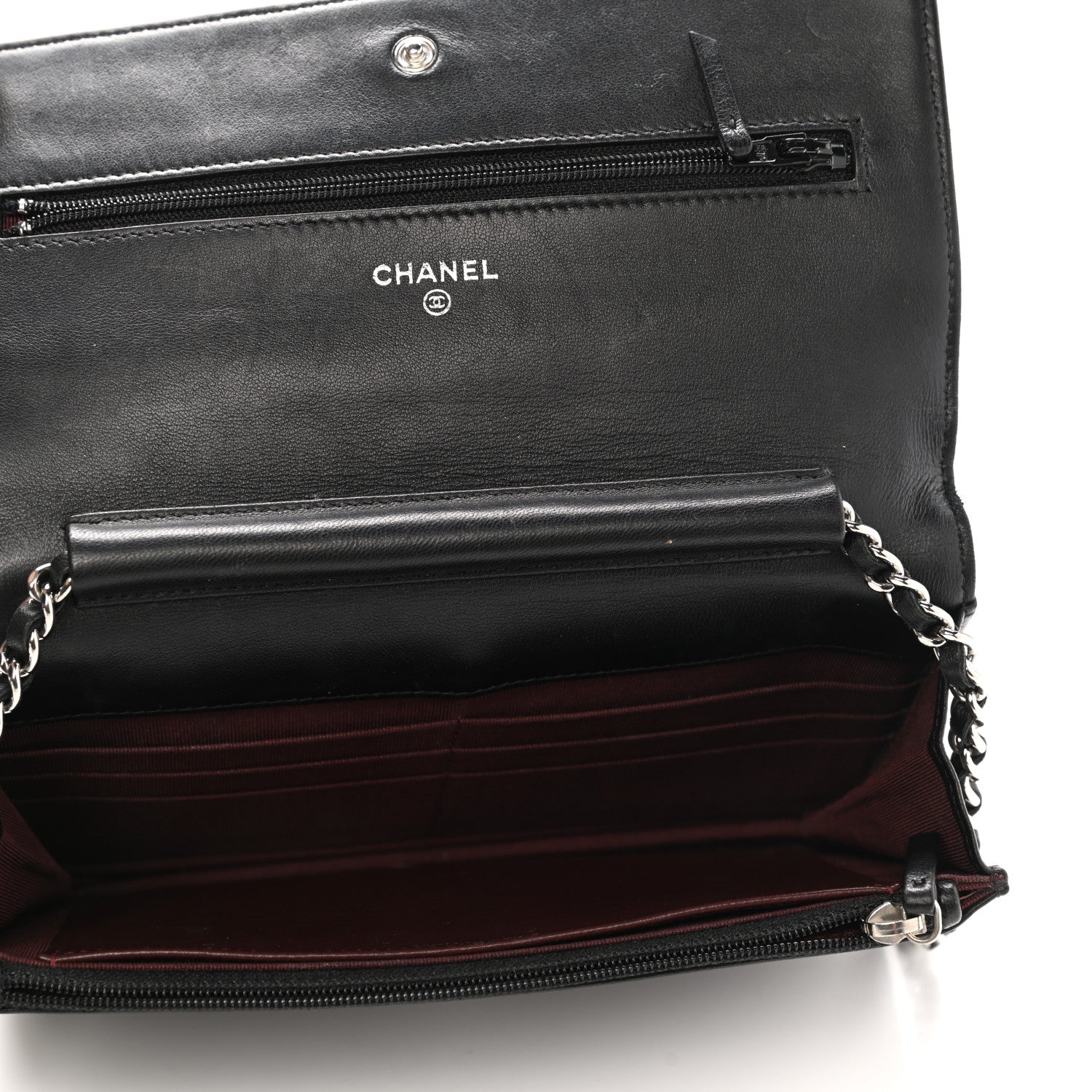 Chanel Lambskin Quilted Wallet On Chain WOC Black 5 of 14