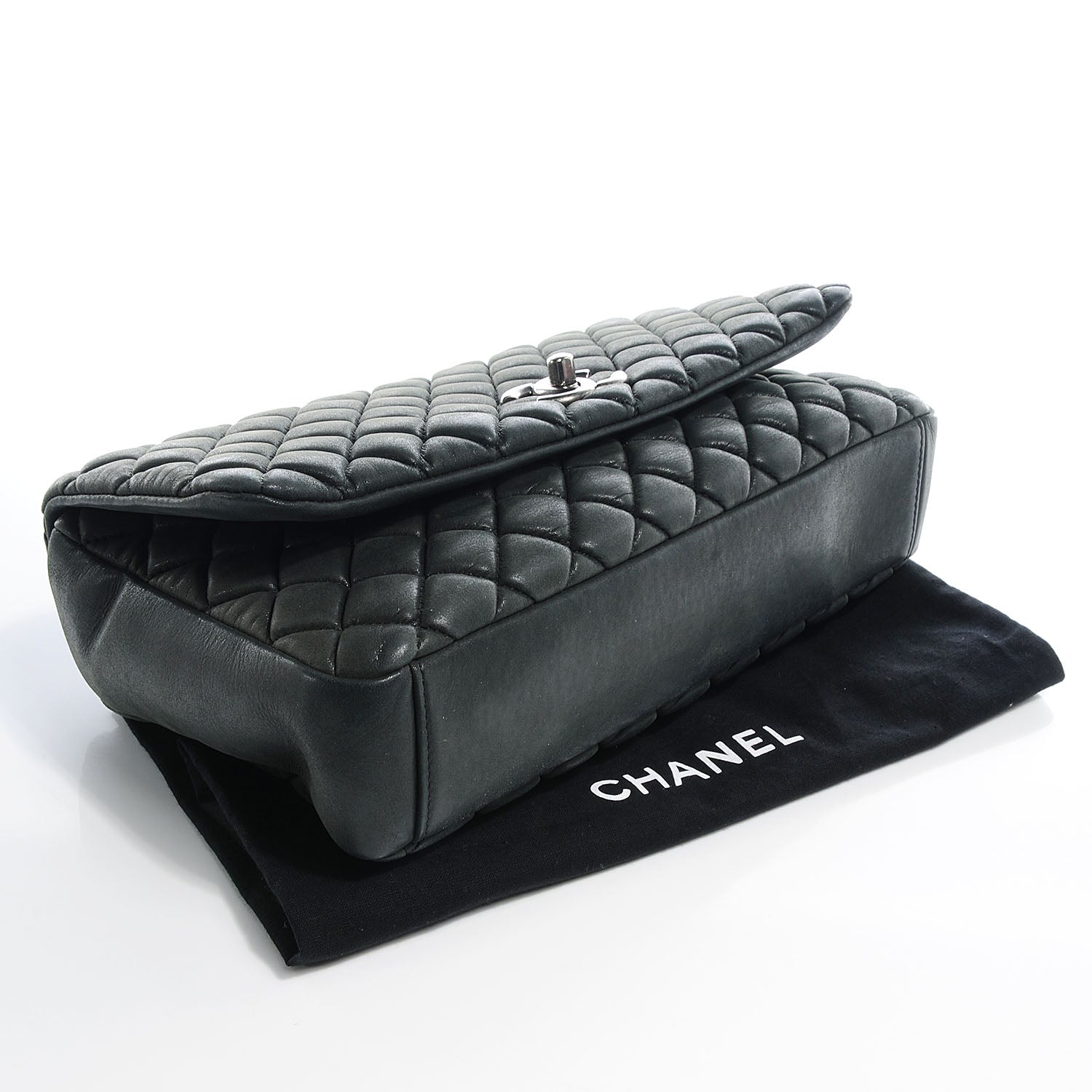 Chanel Iridescent Calfskin New Bubble Large Flap Dark Gray 4 of 8
