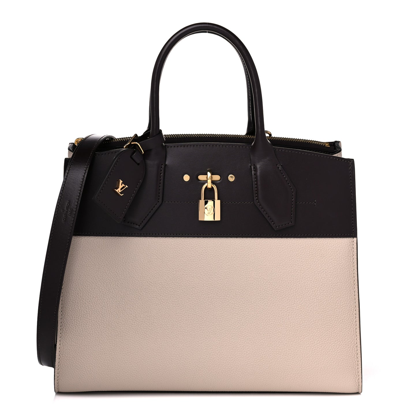 Taurillon Calfskin City Steamer MM Grey Bordeaux