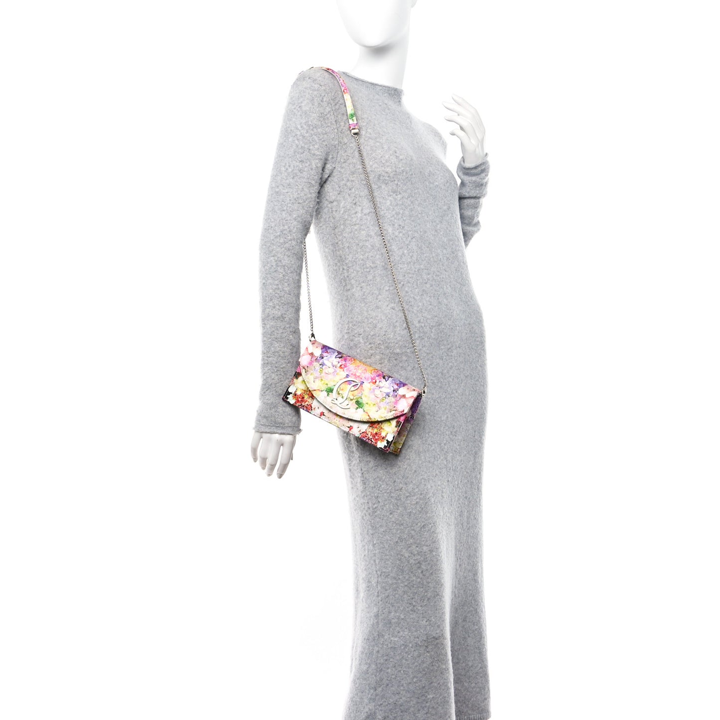 Crepe Satin Blooming Loubi54 Crossbody Clutch Multicolor