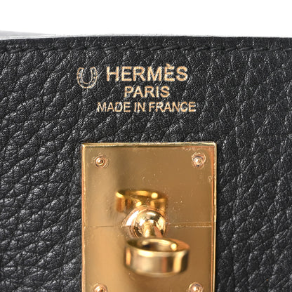 Hermes Fjord Horseshoe Kelly Retourne 35 Black Etoupe 5 of 9