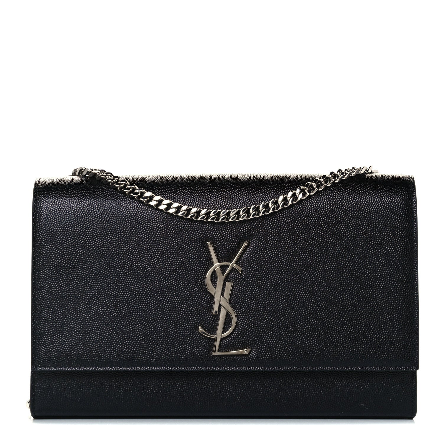 Saint Laurent Grain De Poudre Medium Classic Monogram Kate Satchel Black 1 of 11