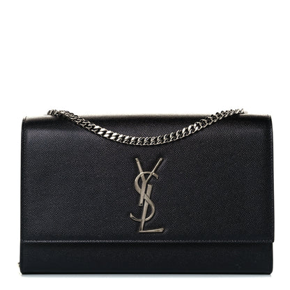 Saint Laurent Grain De Poudre Medium Classic Monogram Kate Satchel Black 1 of 11