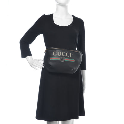 Gucci Grained Calfskin Logo Belt Bag Black 2 of 10
