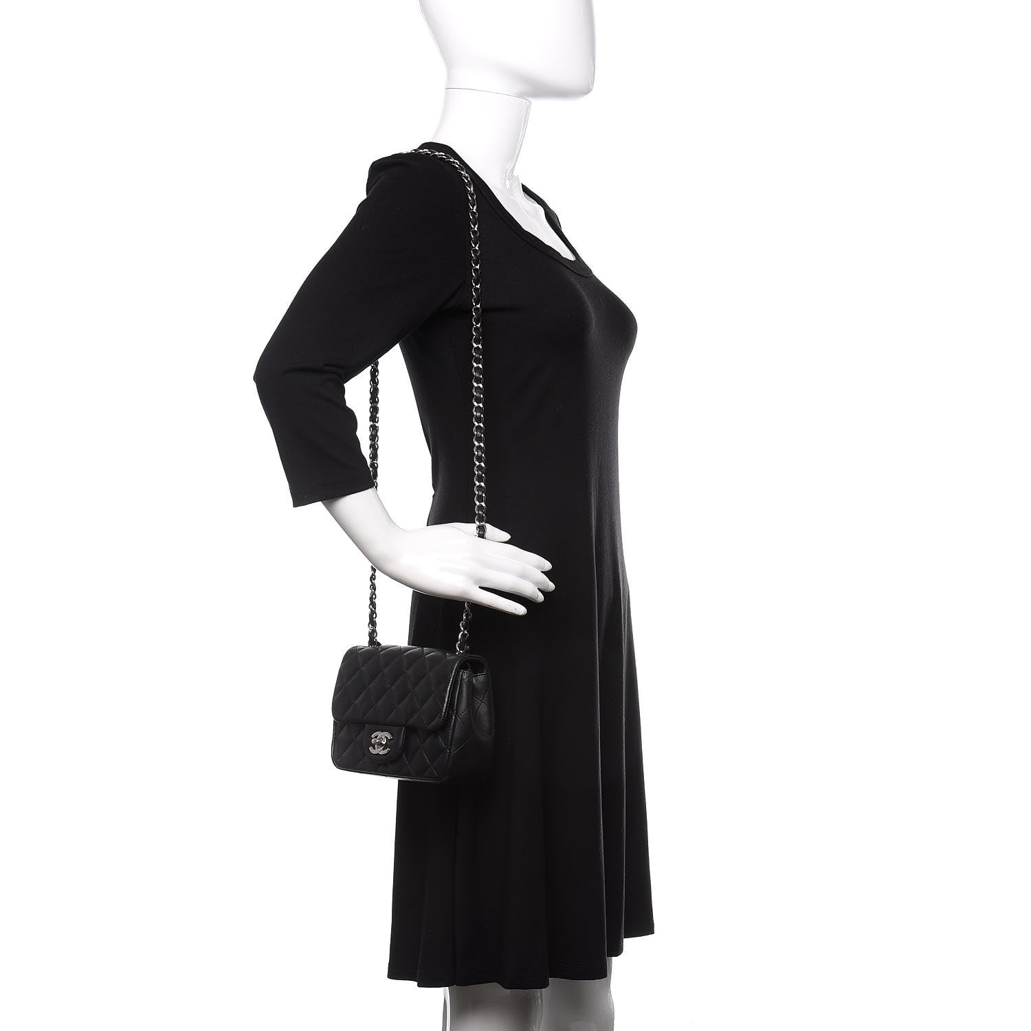 Chanel Lambskin Quilted Mini Square Flap Black 2 of 10