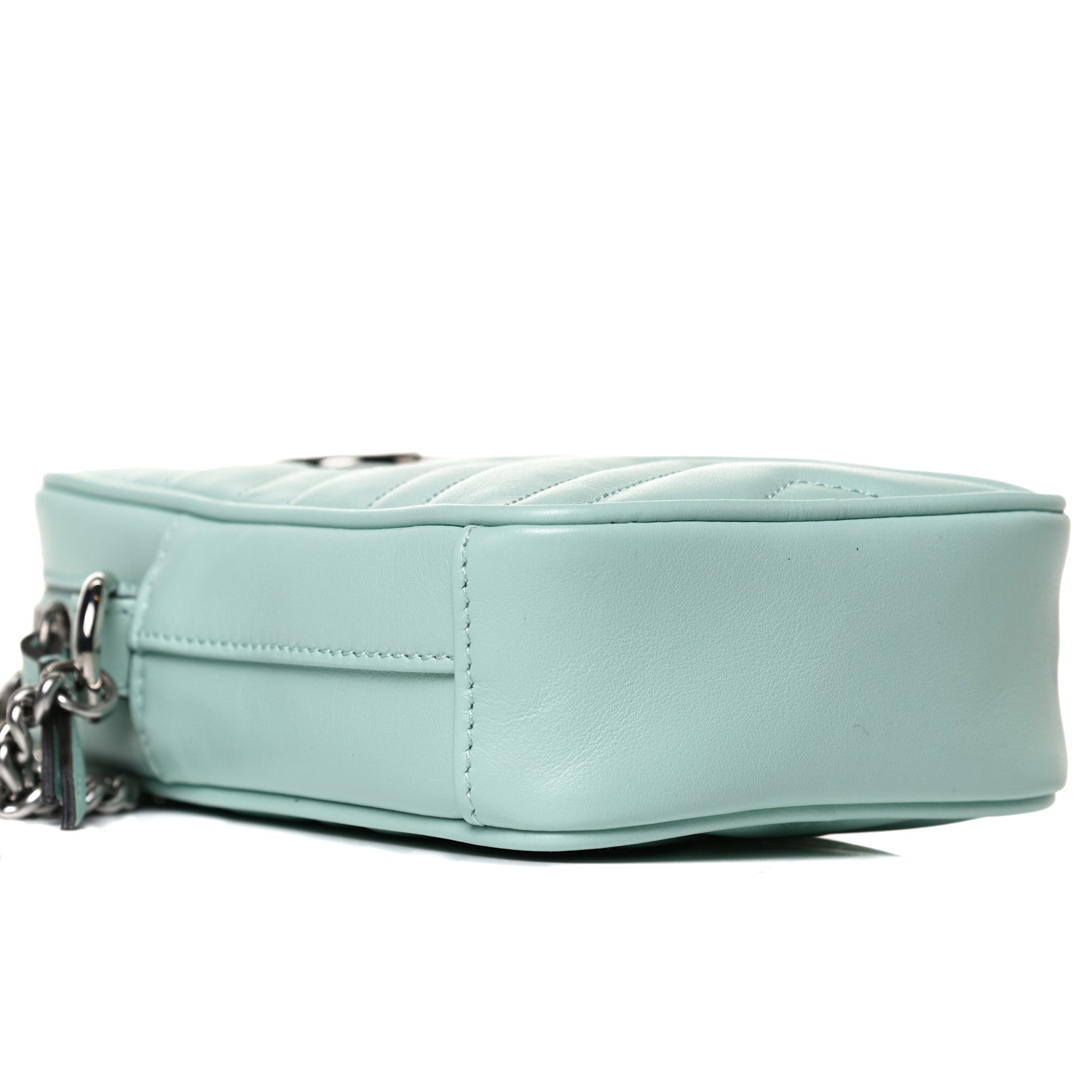 Gucci Calfskin Matelasse Mini GG Marmont Crossbody Bag Water Green 8 of 12