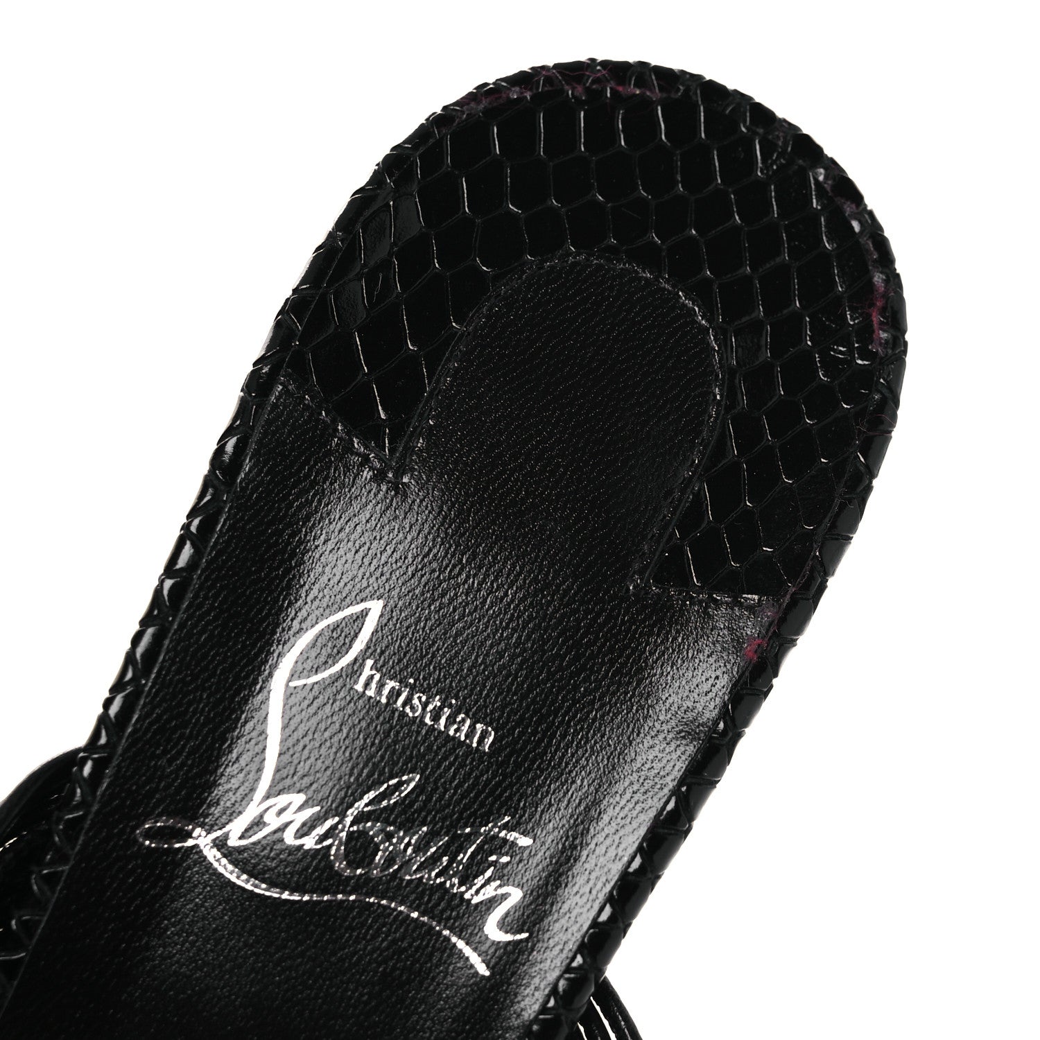 Christian Louboutin Kid Snakeskin Embossed Multitaski 70 Sandals 37 Black 11 of 11