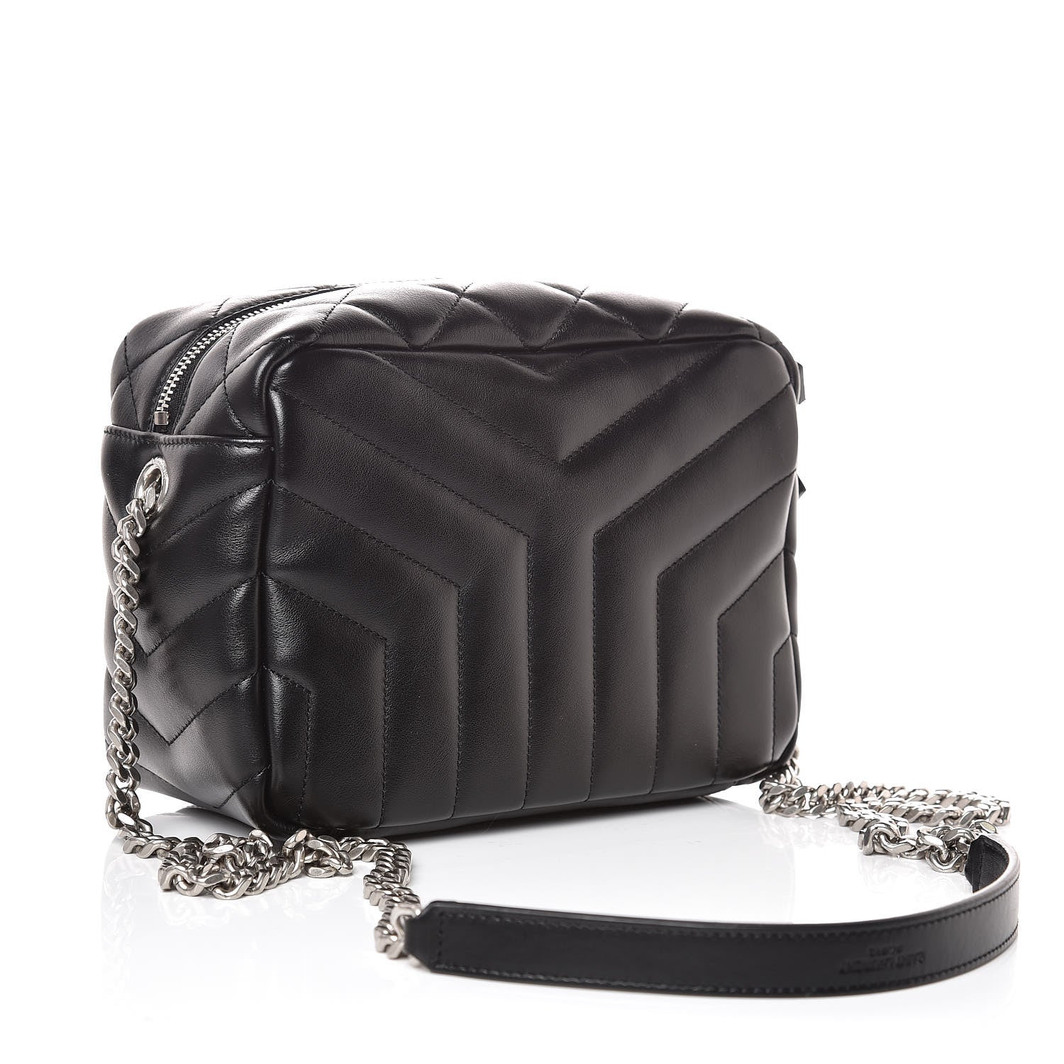 Saint Laurent Calfskin Y Quilted Monogram Small Loulou Bowling Bag Black 3 of 8