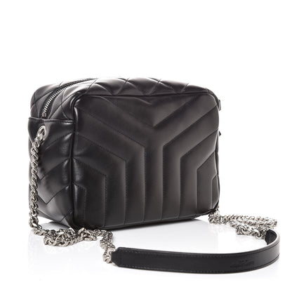 Saint Laurent Calfskin Y Quilted Monogram Small Loulou Bowling Bag Black 3 of 8