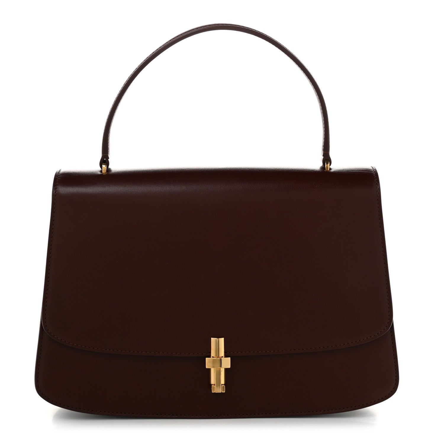 The Row Calfskin Medium The Sofia 11.75 Top Handle Bourbon 1 of 9