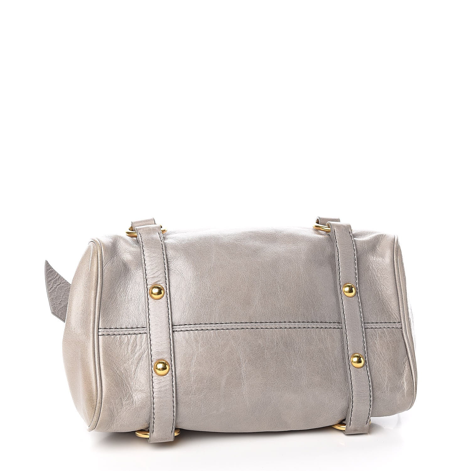 Miu Miu Vitello Lux Bow Bag Grey 4 of 9
