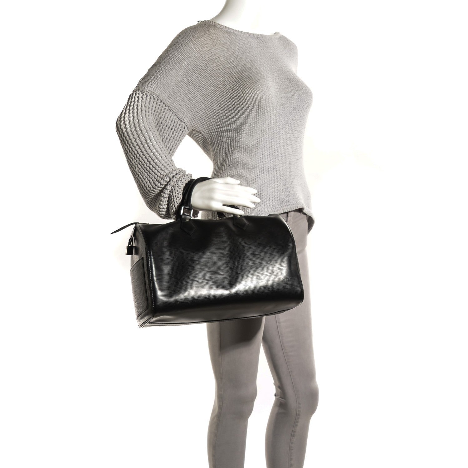 Louis Vuitton Epi Speedy 30 Black 4 of 8
