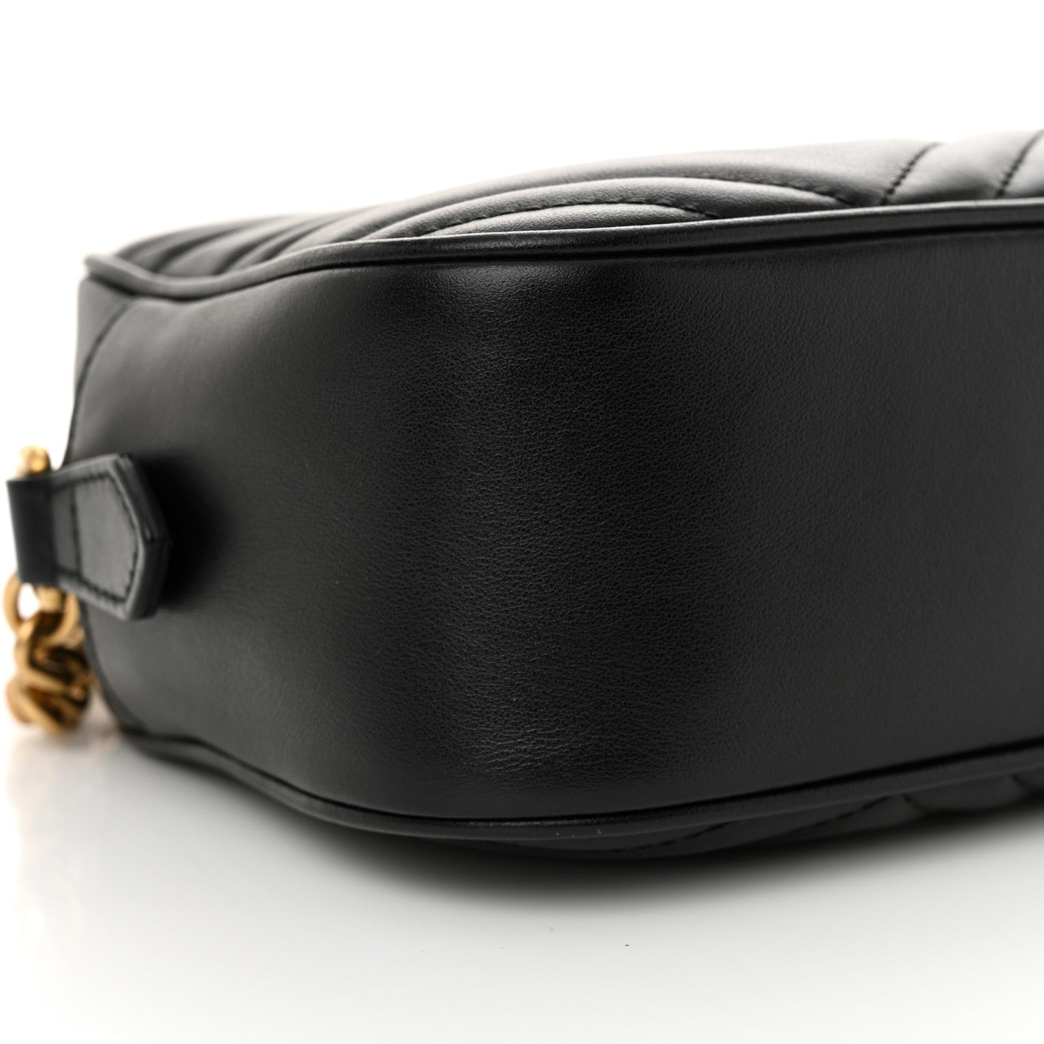 Gucci Calfskin Matelasse Small GG Marmont Chain Shoulder Bag Black 9 of 12