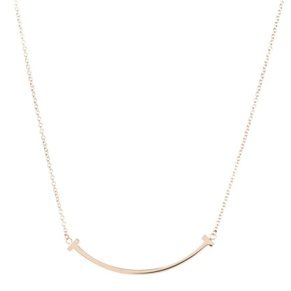Tiffany 18K Yellow Gold Small T Smile Pendant Necklace 3 of 6