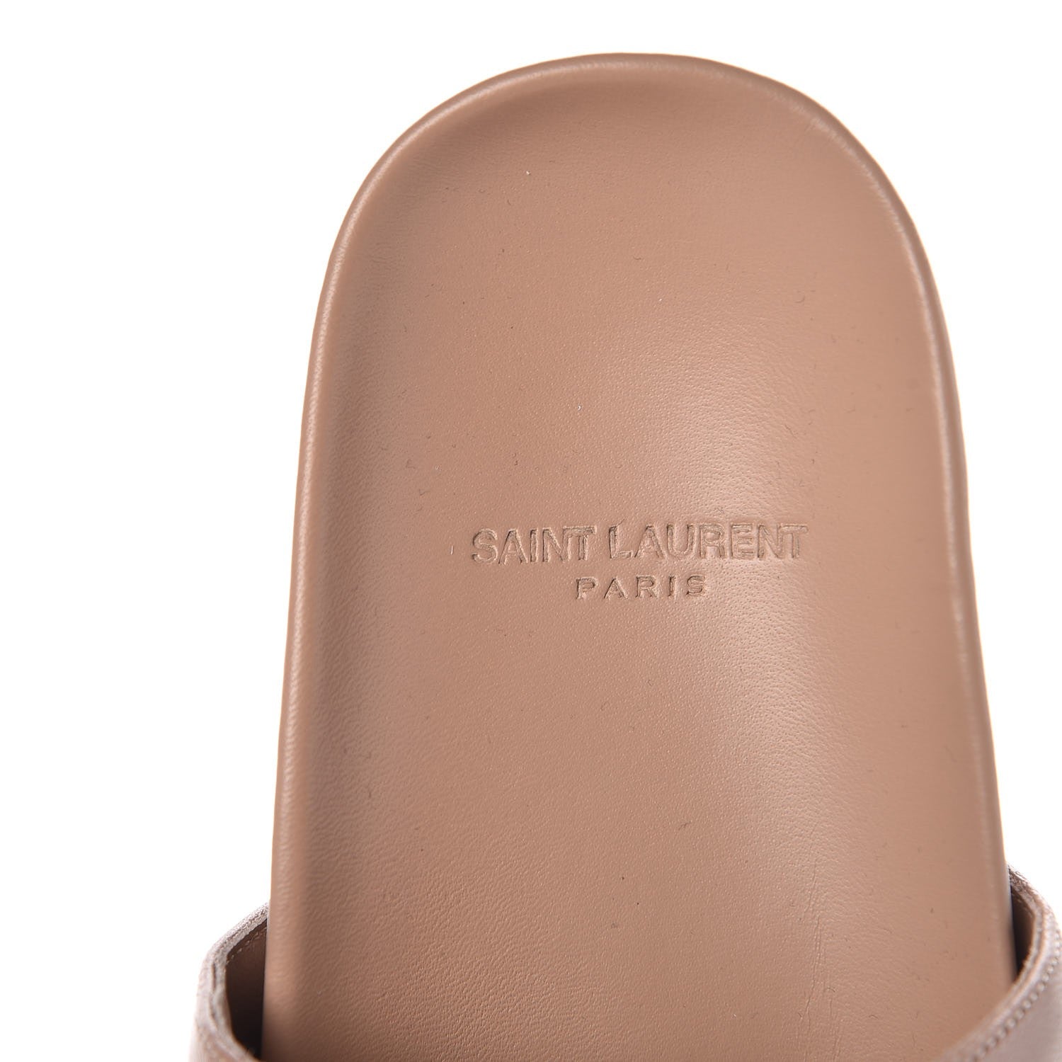 Saint Laurent Lambskin Joan Slide Sandals 35 Nude 6 of 10