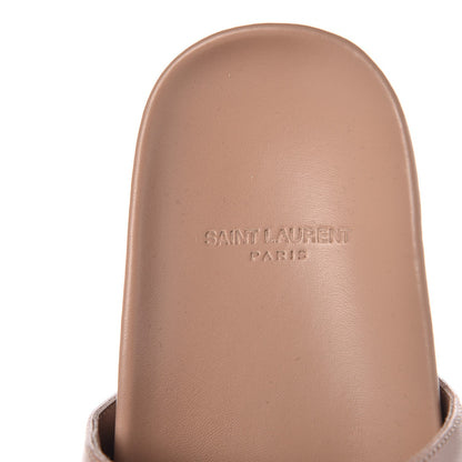 Saint Laurent Lambskin Joan Slide Sandals 35 Nude 6 of 10