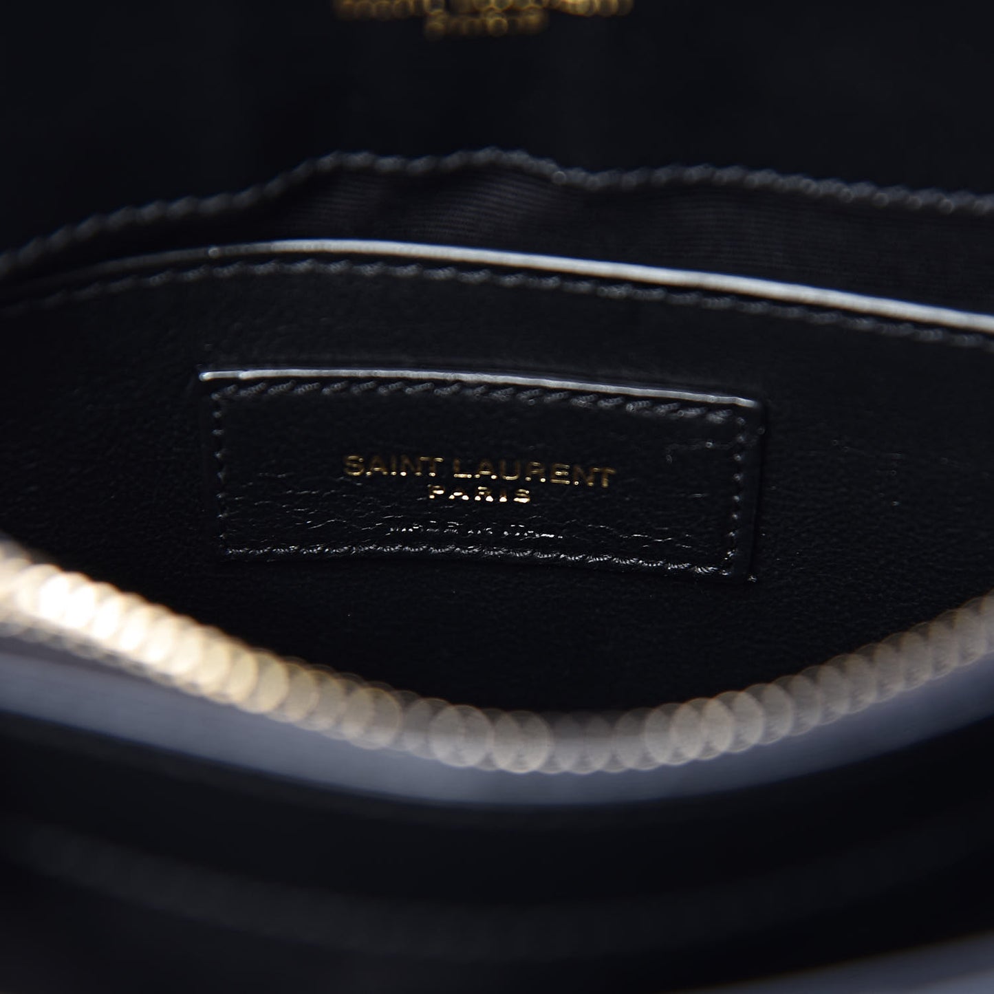 Calfskin Y Quilted Monogram Small Loulou Chain Satchel Black