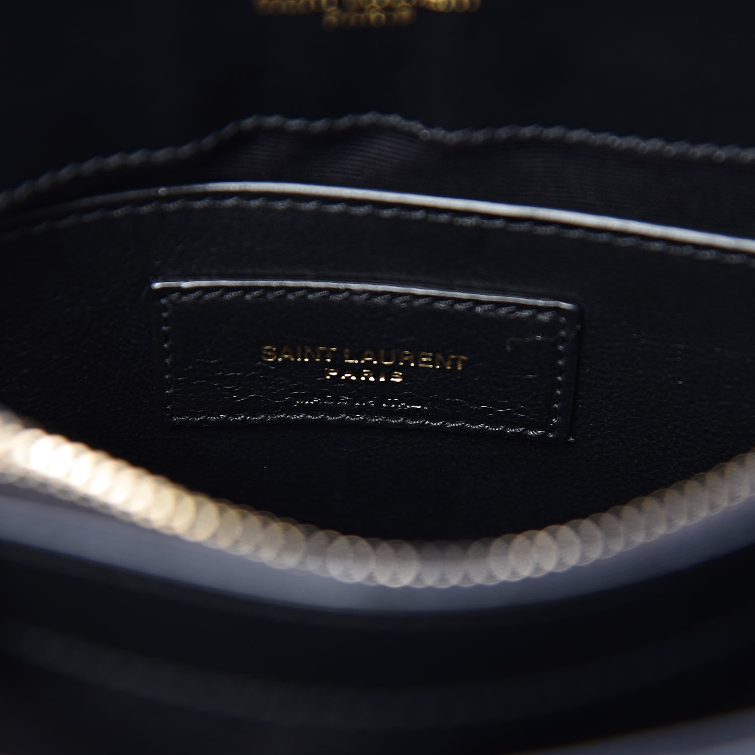 Saint Laurent Calfskin Y Quilted Monogram Small Loulou Chain Satchel Black 7 of 11