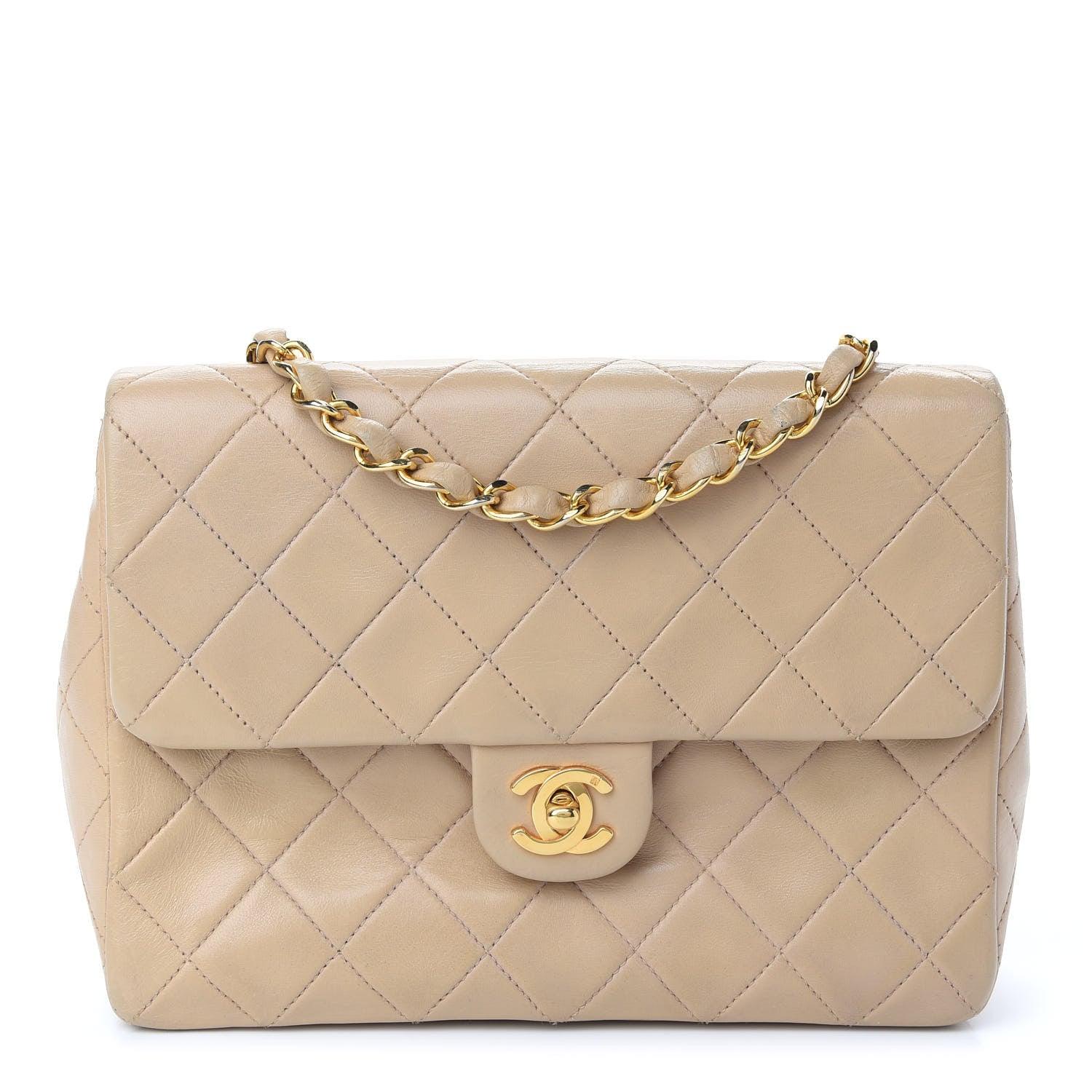 Chanel Lambskin Quilted Mini Square Flap Beige 1 of 9