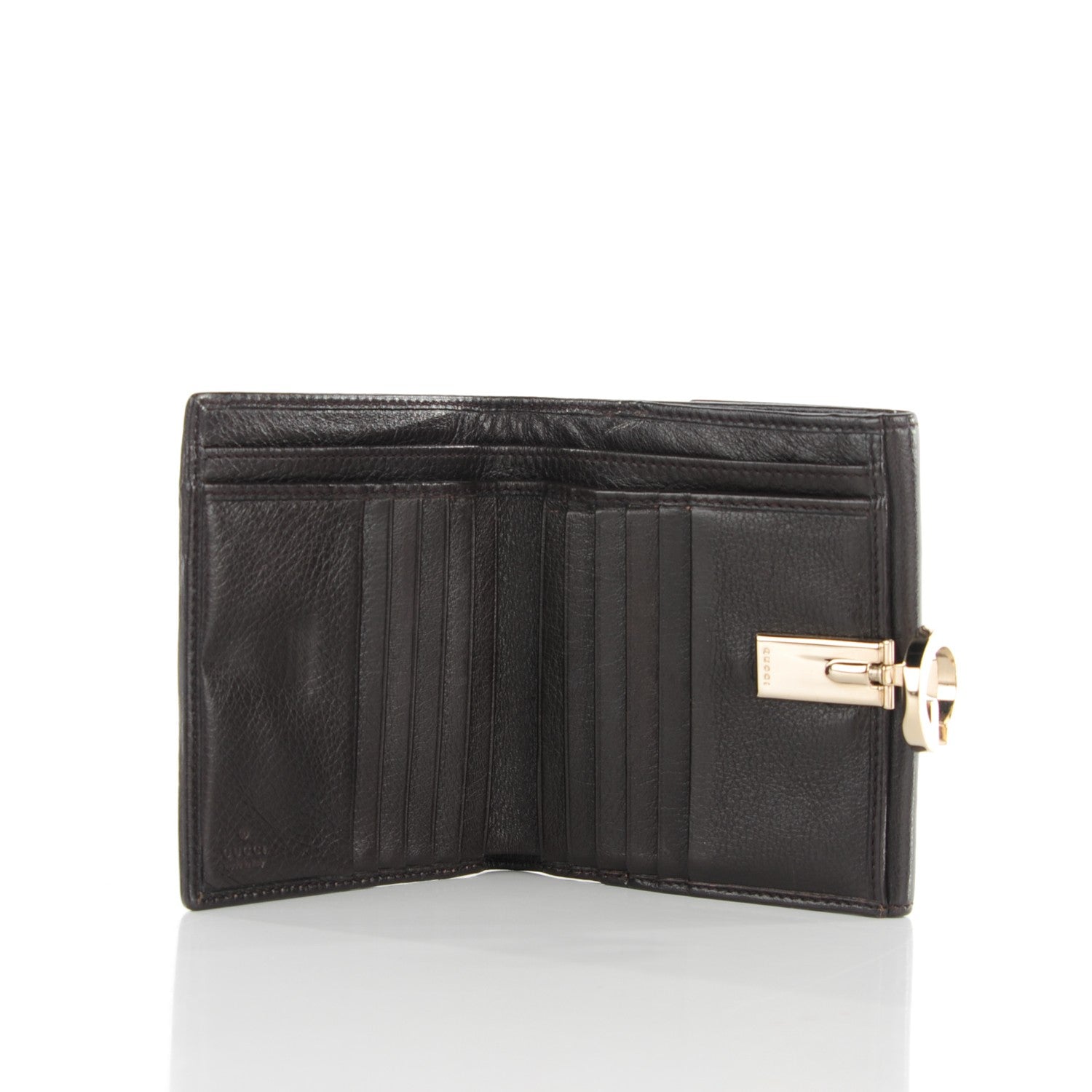Gucci Guccissima Charlotte French Wallet Dark Brown 5 of 7