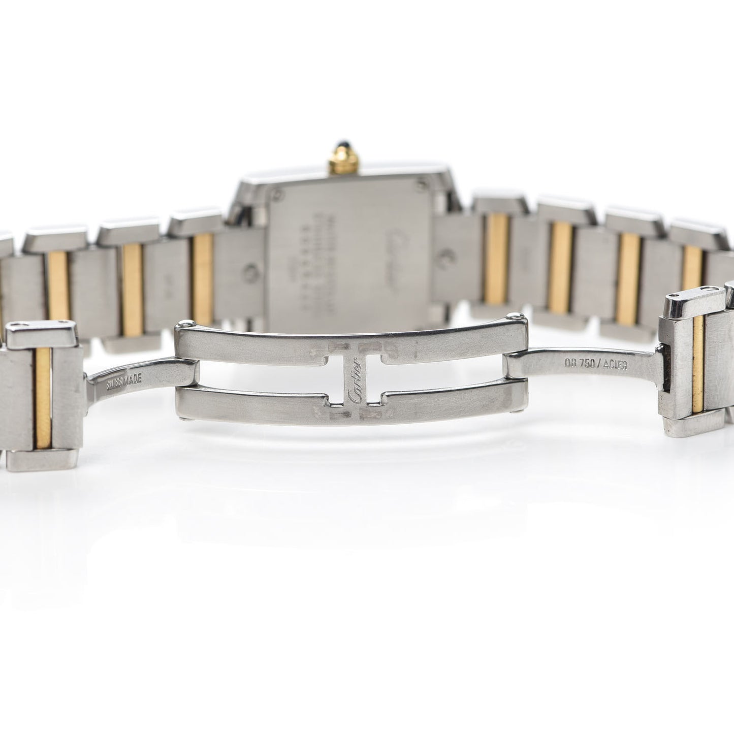 Stainless Steel 18K Yellow Gold 20mm Tank Francaise Quartz Watch