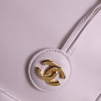 Chanel Leather Quilted Shoulder Tote White 7 of 12