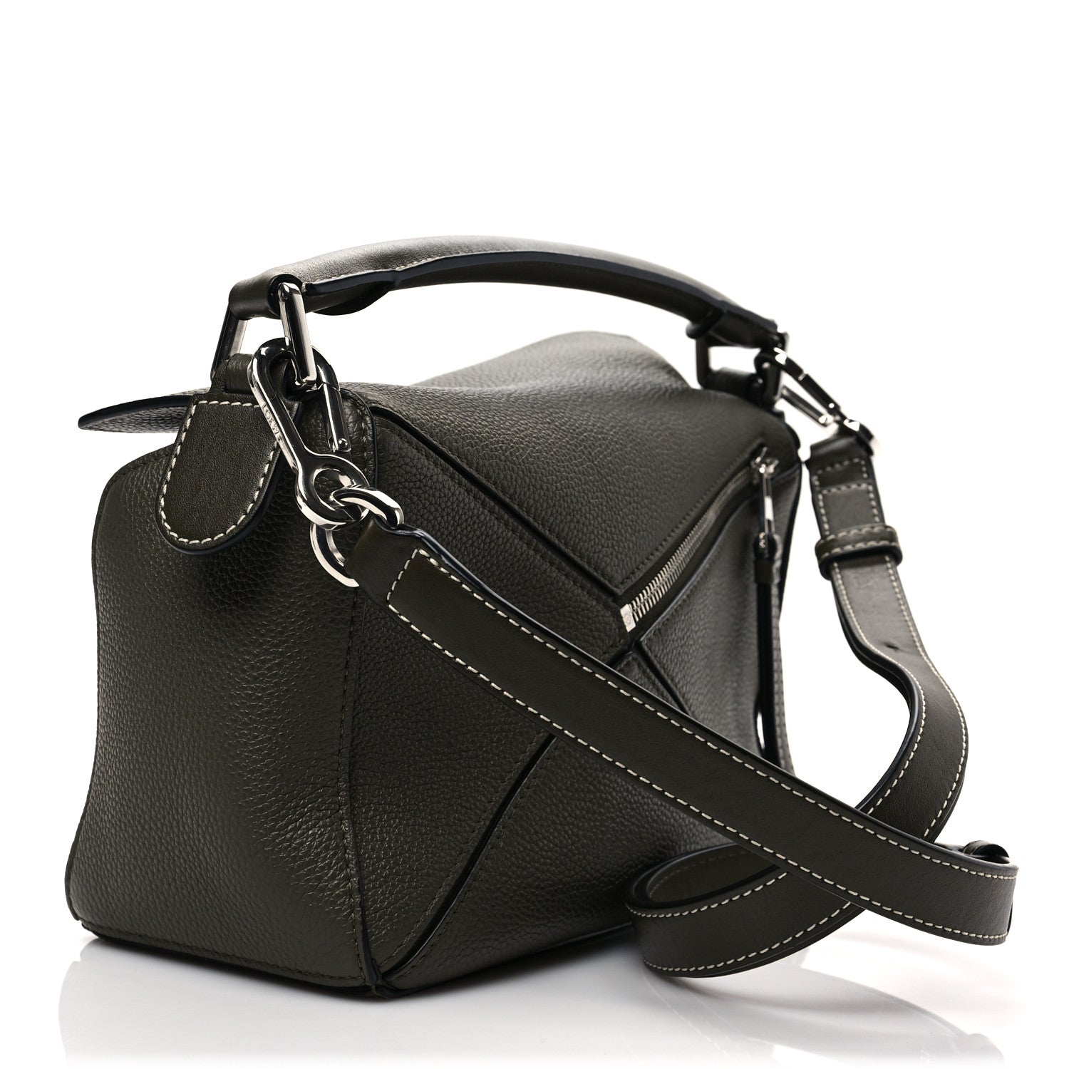 Loewe Grained Calfskin Small Puzzle Bag Forest 2 of 7
