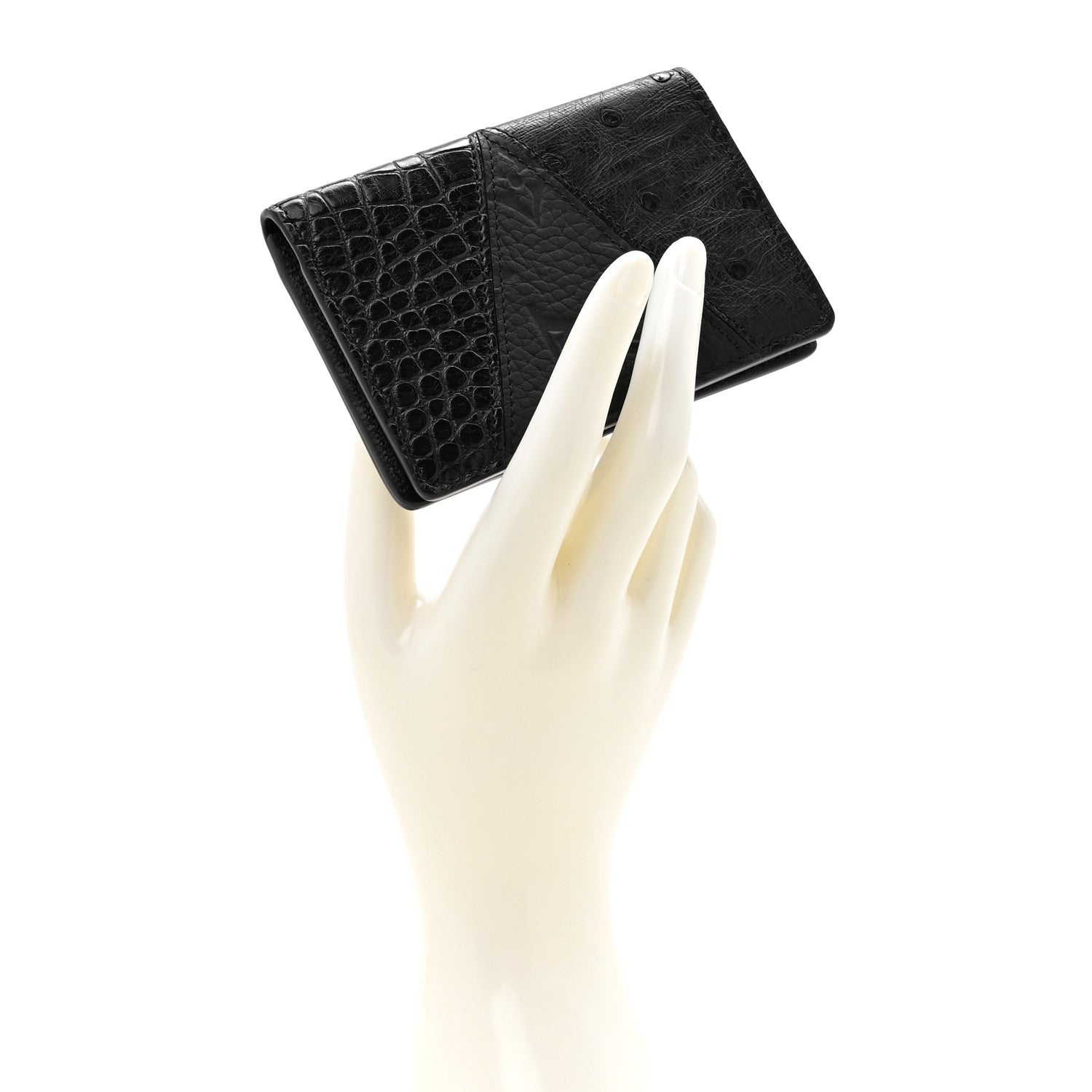Louis Vuitton Ostrich Crocodile Pocket Organizer Black 2 of 7