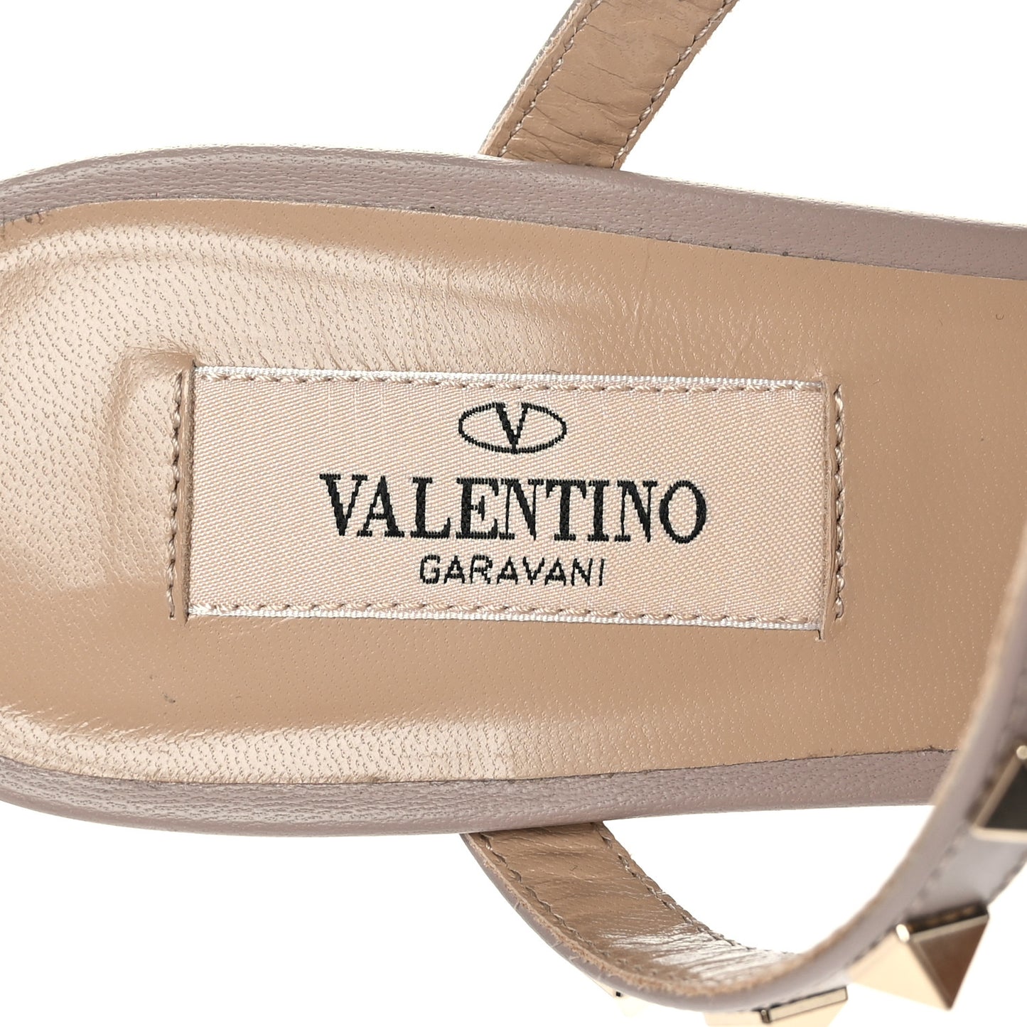 Calfskin Rockstud 60mm Caged Slide Sandals 38 Poudre