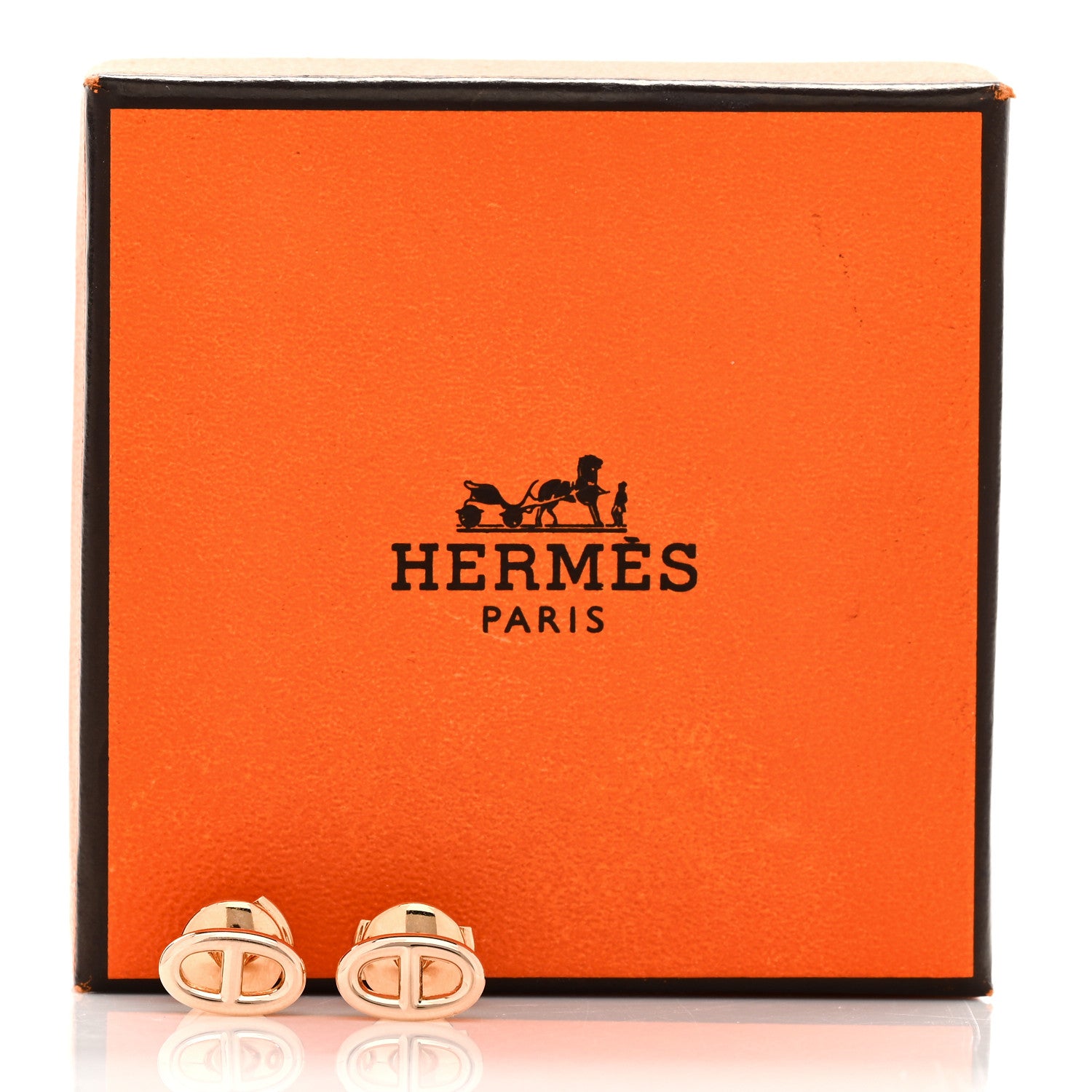 Hermes 18K Rose Gold TPM Farandole Stud Earrings 5 of 5