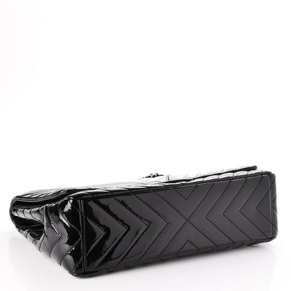 Chanel Patent Chevron Quilted Maxi Single Flap Black 5 of 8