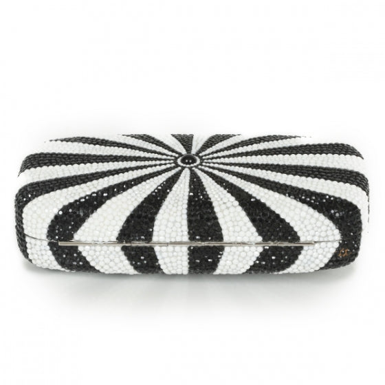 Crystal Starburst Clutch Black White