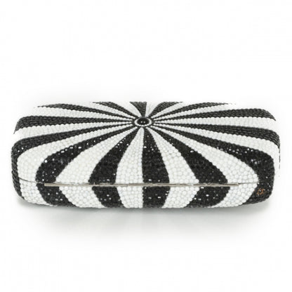 Judith Leiber Crystal Starburst Clutch Black White 3 of 9